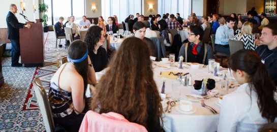 Photo of alumni at a banquet