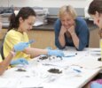 Jan Davidson with students