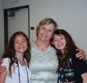 Jan Davidson with students