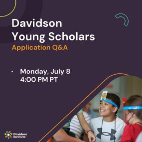 Finding out your child is profoundly gifted or twice-exceptional can be confusing and overwhelming. It may not be clear where to go to find resources to support your child. The Davidson Institute’s Young Scholar Program is here for you and your family.
 
If you have questions about what the Young Scholars Program is or how we can support your student, please consider attending an Application Q&A session on Monday, July 8, 2024, at 4:00 PM Pacific Time.
 
More info and registration link in our bio.
 
#gifted #giftededucation